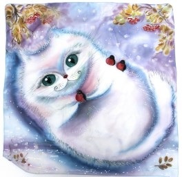 зимний кот батик платок